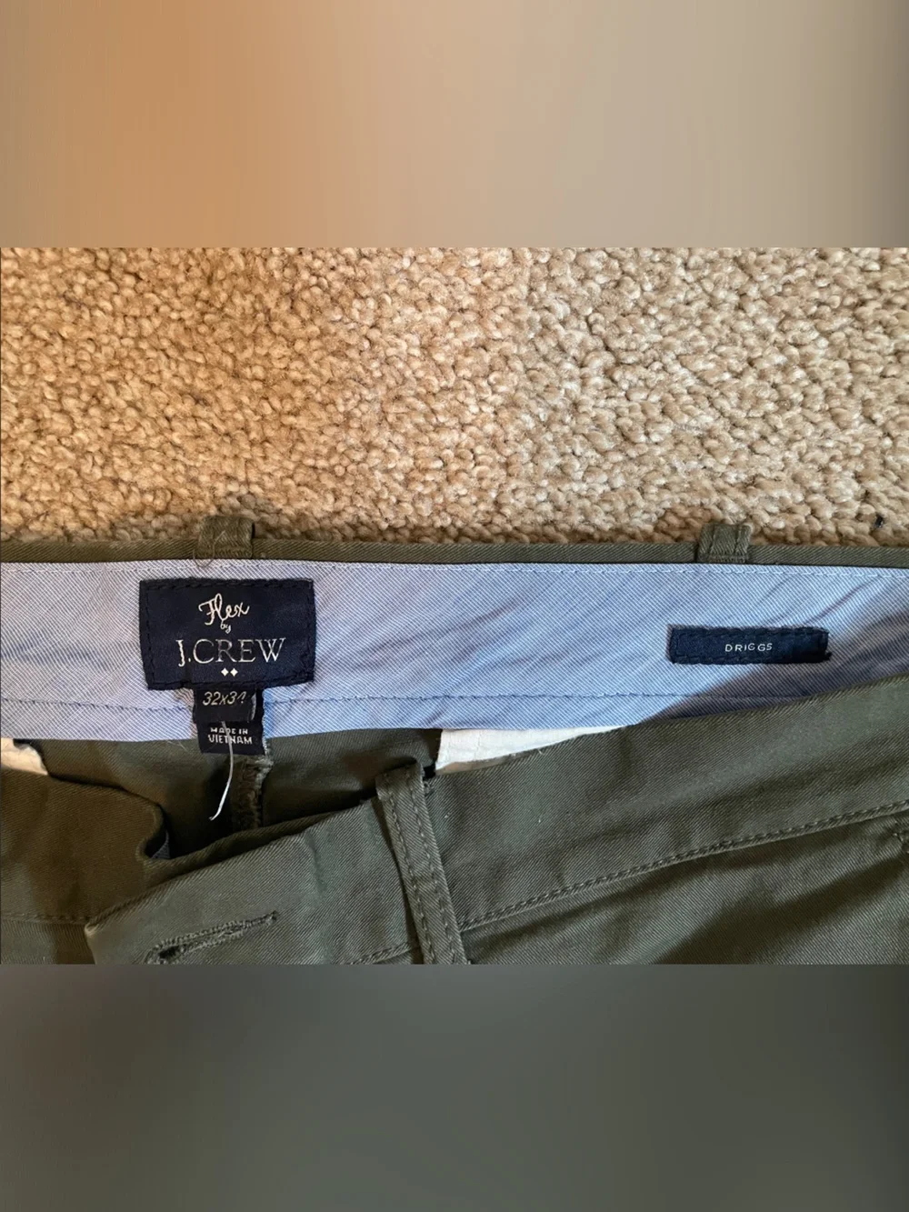 J. Crew Men's Olive Chino Pants - Driggs 32x34